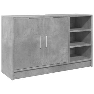 vidaXL betonsz&uuml;rke szerelt fa mosd&oacute;szekr&eacute;ny 90 x 29 x 55 cm