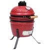 vidaXL piros ker&aacute;mia 2 az 1-ben Kamado grills&uuml;tő f&uuml;st&ouml;lővel 56 cm