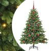 vidaXL Mű kar&aacute;csonyfa 150 LED-del &aacute;llv&aacute;nnyal Z&ouml;ld 120 cm PE &eacute;s PVC