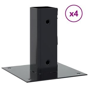vidaXL 4 db antracit porsz&oacute;rt ac&eacute;l oszlopalapok n&eacute;gyzet alak&uacute; 46x46 mm