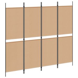 vidaXL 4-paneles szoba elv&aacute;laszt&oacute; B&eacute;zs 200 x 180 cm Sz&ouml;vet