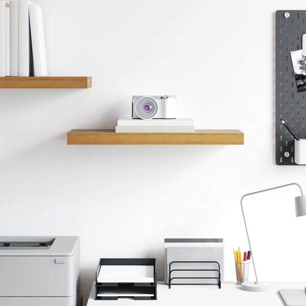 vidaXL Falpolc Falra szerelhető t&aacute;rol&oacute;val Barna 50 x 23 x 4 cm Faanyag