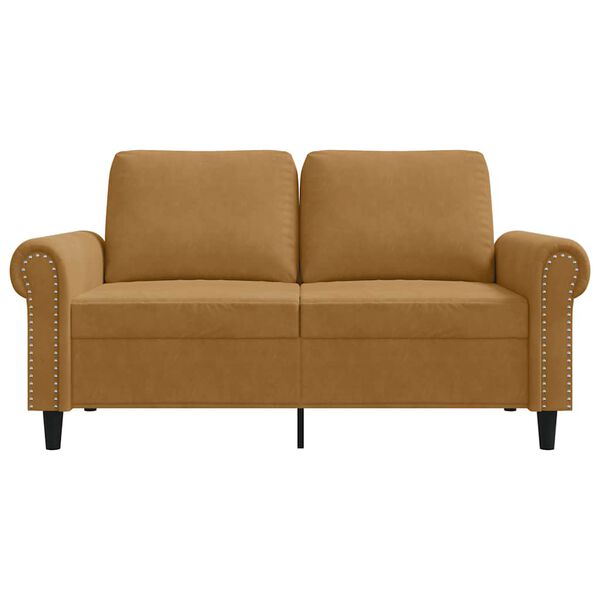 vidaXL k&eacute;tszem&eacute;lyes barna b&aacute;rsony kanap&eacute; 120 cm