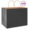 vidaXL 50 db fekete pap&iacute;rzacsk&oacute;k foganty&uacute;kkal 32x22x24 cm