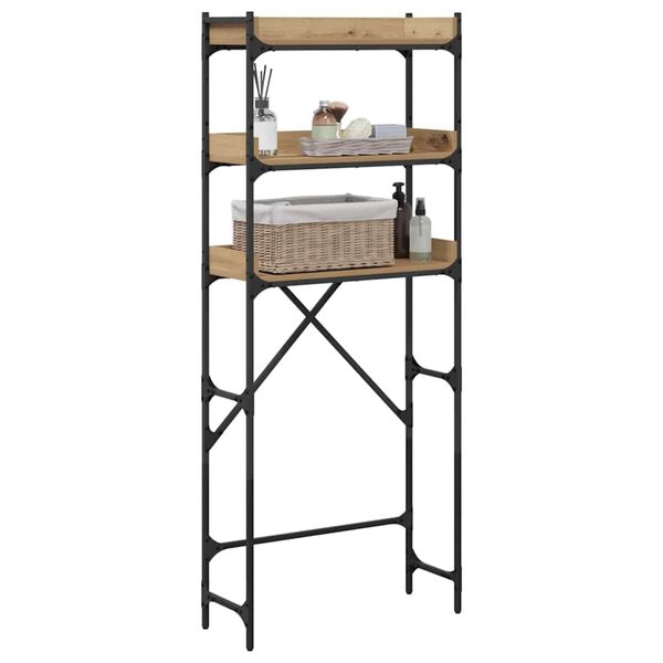 vidaXL Mos&oacute;g&eacute;p polc polcokkal Artisan t&ouml;lgy 67 x 25 x 163 cm Faanyag