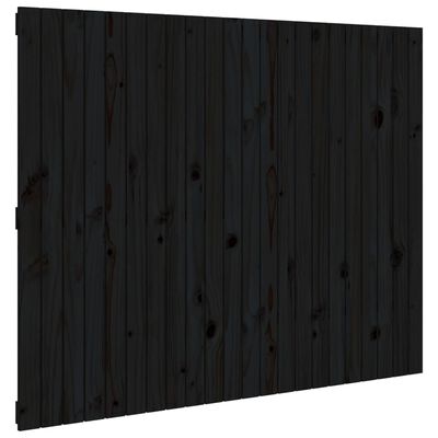 vidaXL fekete tömör fenyőfa fali fejtámla 140 x 3 x 110 cm