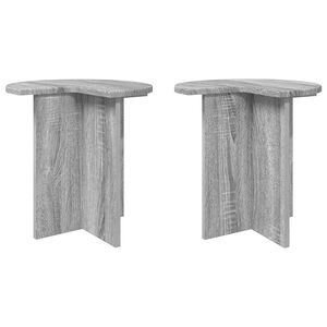 vidaXL Oldal asztal 2 db Sz&uuml;rke Sonoma &Oslash; 39 x 38 cm Szerelt Fa