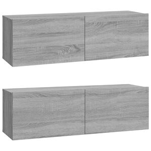 vidaXL 2 db sz&uuml;rke -t&ouml;lgysz&iacute;n szerelt fa fali TV-szekr&eacute;ny 100x30x30 cm
