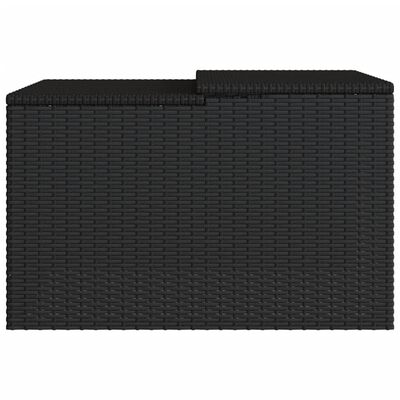 vidaXL fekete polyrattan robotfűnyíró garázs 86 x 90 x 52/57 cm