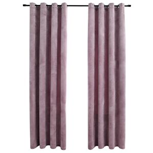vidaXL 2 db r&oacute;zsasz&iacute;n b&aacute;rsony s&ouml;t&eacute;t&iacute;tőf&uuml;gg&ouml;ny gyűrűkkel 140 x 225 cm