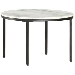 vidaXL feh&eacute;r &eacute;s fekete val&oacute;di t&ouml;m&ouml;r m&aacute;rv&aacute;ny doh&aacute;nyz&oacute;asztal &Oslash;65 cm