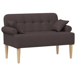vidaXL Gombra tűz&ouml;tt loveseat S&ouml;t&eacute;t Barna 120 x 65 x 79 cm Sz&ouml;vet