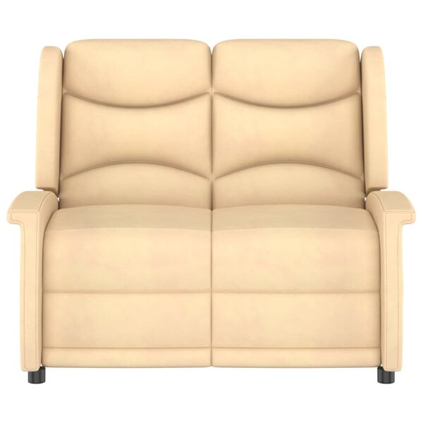 vidaXL 2 személyes krém mikroszálas szövet dönthető masszázsfotel