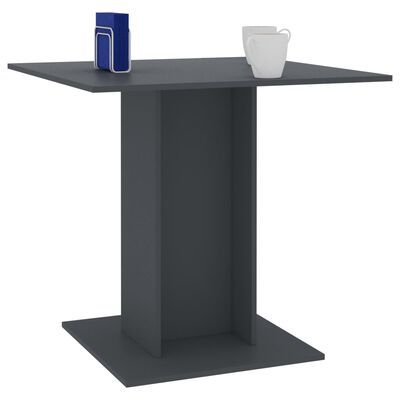 vidaXL szürke szerelt fa étkezőasztal 80x80x75 cm