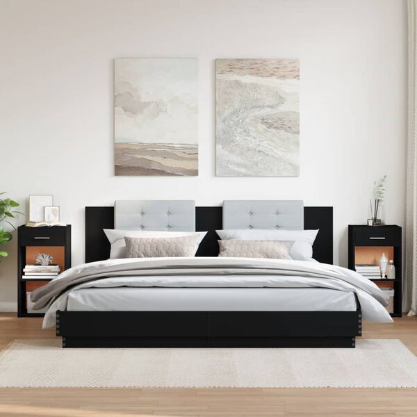 vidaXL 2 db fekete szerelt fa &eacute;jjeliszekr&eacute;ny 35 x 34 x 65 cm