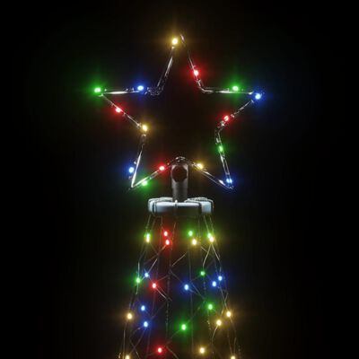 vidaXL színes 500 LED-es karácsonyfa fémoszloppal 3 m