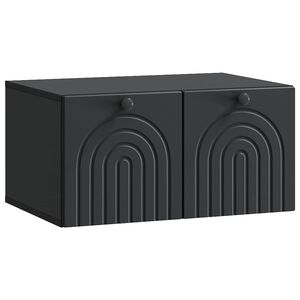 vidaXL Fali TV szekr&eacute;ny Fekete 59,5 x 41 x 30 cm Szerelt Fa