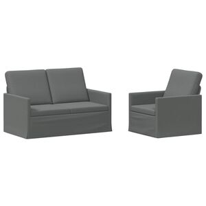 vidaXL Kanap&eacute; Szett 2 pcs S&ouml;t&eacute;tsz&uuml;rke Sz&ouml;vet
