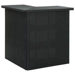 vidaXL fekete polyrattan sarok b&aacute;rasztal 100 x 50 x 105 cm