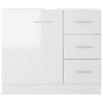 vidaXL magasfényű fehér forgácslap mosdószekrény 63 x 30 x 54 cm