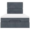 vidaXL Ottomán ágykeret matracokkal sötétszürke 120x190cm bársony