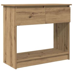 vidaXL k&eacute;zműves t&ouml;lgy konzolasztal fi&oacute;kokkal 85,5x38,5x74,5 cm