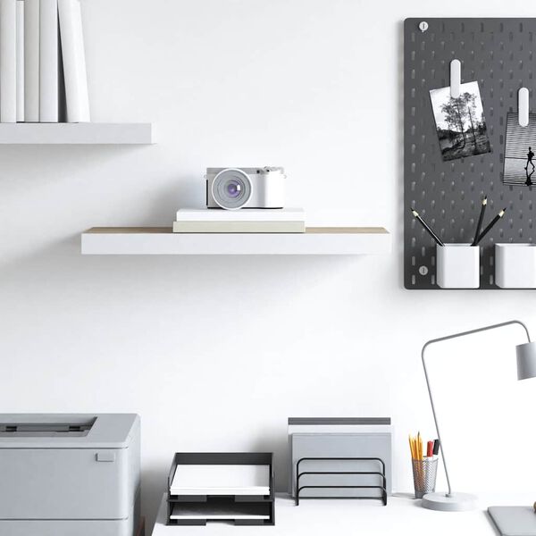 vidaXL t&ouml;lgysz&iacute;nű &eacute;s feh&eacute;r MDF lebegő fali polc 60 x 23,5 x 3,8 cm