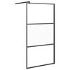 vidaXL fekete selyemmatt ESG &uuml;veg zuhanyfal 100x195 cm