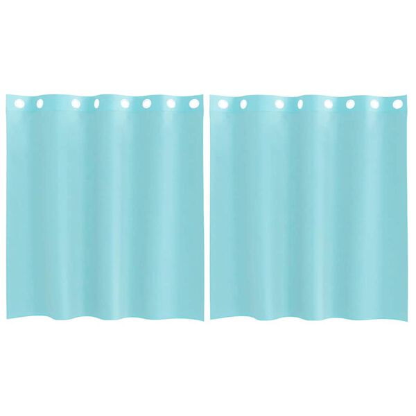 vidaXL 2 db türkizkékkel voile fátyolfüggönyök rojtokkal