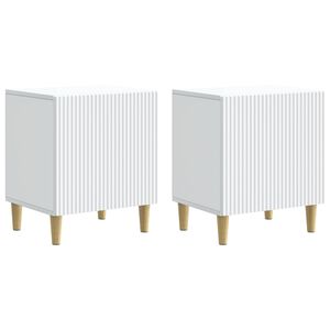 vidaXL &Eacute;jjeliszekr&eacute;ny 2 pcs Feh&eacute;r 43 x 34,5 x 50 cm Szerelt Fa