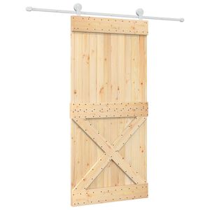 vidaXL Cs&uacute;sz&oacute; ajt&oacute; Term&eacute;szetes &eacute;s Feh&eacute;r 95 x 210 cm Szil&aacute;rd Fenyőfa