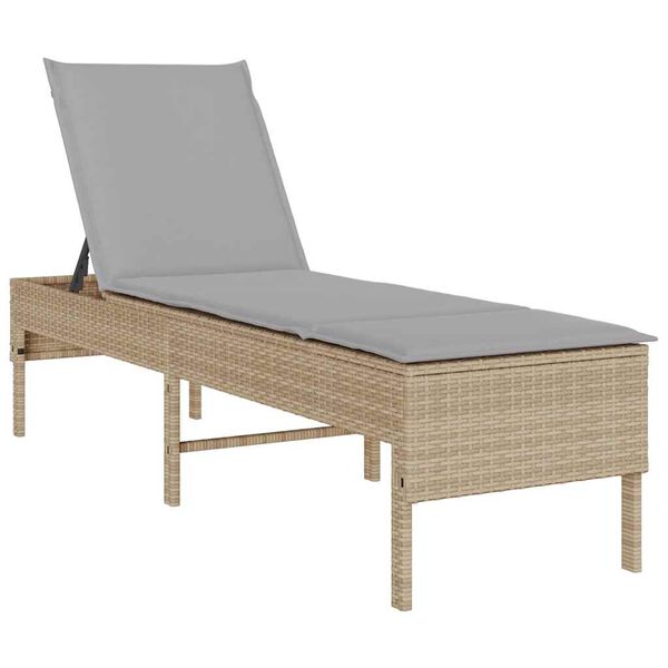 vidaXL b&eacute;zs polyrattan napoz&oacute;&aacute;gy p&aacute;rn&aacute;val 55x200x44 cm