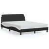vidaXL fekete &eacute;s feh&eacute;r műbőr &aacute;gykeret Dover 140x190 cm