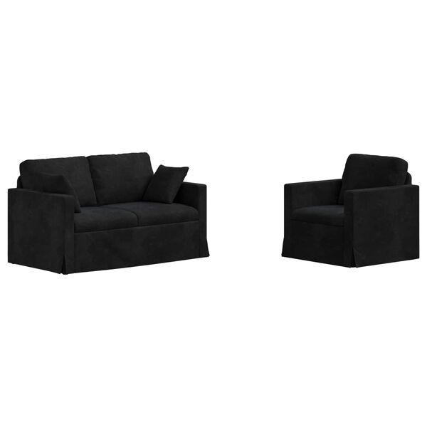 vidaXL Kanap&eacute; 2 pcs Fekete 138 x 78 x 80 cm B&aacute;rsony