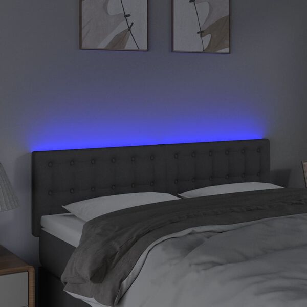 vidaXL s&ouml;t&eacute;tsz&uuml;rke sz&ouml;vet LED-es fejt&aacute;mla 144x5x78/88 cm