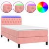 vidaXL r&oacute;zsasz&iacute;n b&aacute;rsony rug&oacute;s &eacute;s LED-es &aacute;gy matraccal 90x190 cm