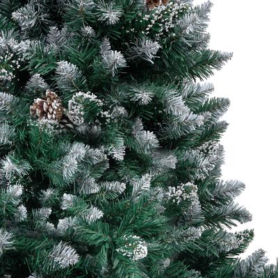 vidaXL megvilágított műkarácsonyfa gömb szettel és tobozzal 150 cm