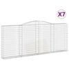 vidaXL 7 db &iacute;ves horganyzott vas gabion kos&aacute;r 400x30x160/180 cm