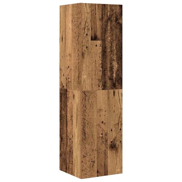 vidaXL 4 r&eacute;szes antik fa sz&iacute;nű szerelt fa fali TV-szekr&eacute;nyszett