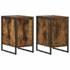 vidaXL &Eacute;jjeli asztal 2 db F&uuml;st&ouml;s T&ouml;lgy 39,5 x 30 x 50 cm Szerelt Fa