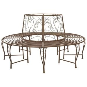 vidaXL Fa pad 8-&Uuml;lőhelyek sz&aacute;ma &Oslash; 160 x 89 cm Ac&eacute;l Antik Barna Kerek