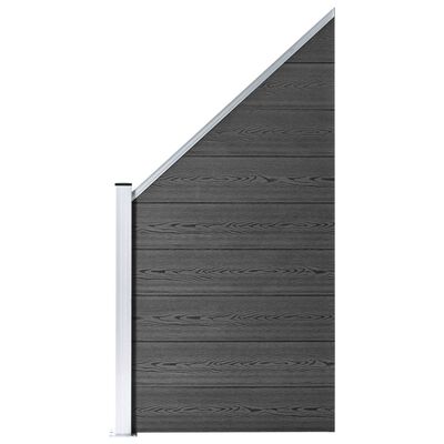 vidaXL fekete WPC kerítéspanelszett 1830 x (105-186) cm
