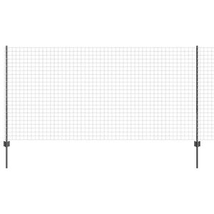 vidaXL Ker&iacute;t&eacute;s oszlopokkal Sz&uuml;rke