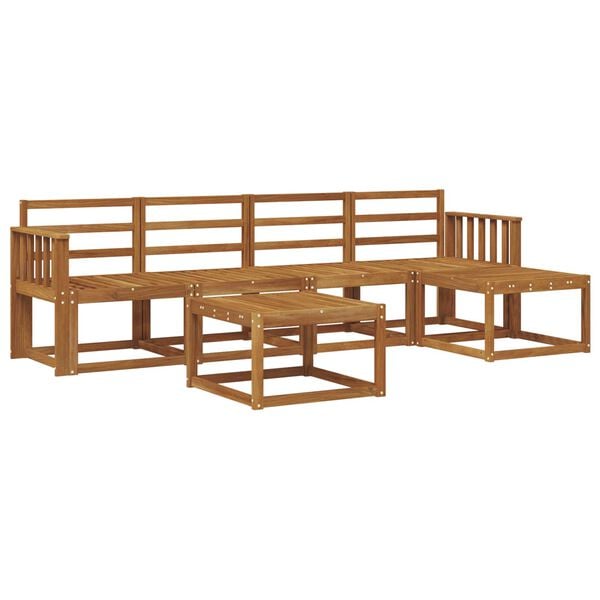 vidaXL K&uuml;lt&eacute;ri kanap&eacute; szett 6 pcs Term&eacute;szetes T&ouml;m&ouml;r Ak&aacute;cfa