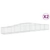 vidaXL 2 db &iacute;ves horganyzott vas gabion kos&aacute;r 400x50x40/60 cm