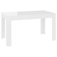 vidaXL magasfényű fehér forgácslap étkezőasztal 140 x 74,5 x 76 cm