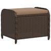 vidaXL barna polyrattan kerti sz&eacute;k p&aacute;rn&aacute;val 58 x 46 x 46 cm