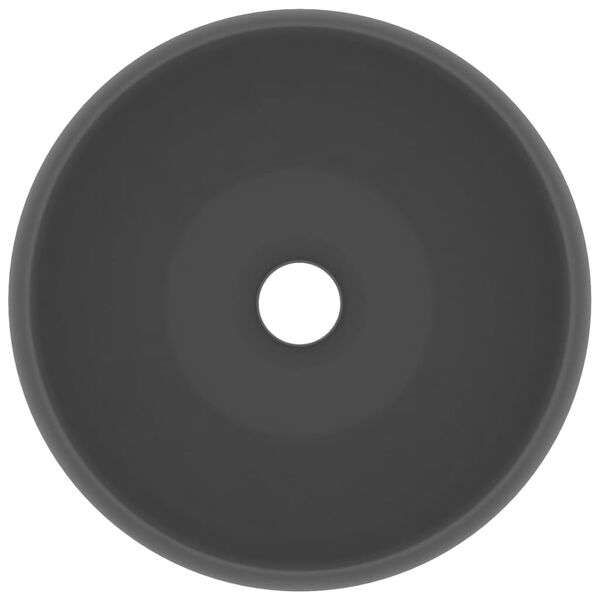 vidaXL kerek matt sötétszürke kerámia luxus mosdókagyló 40 x 15 cm
