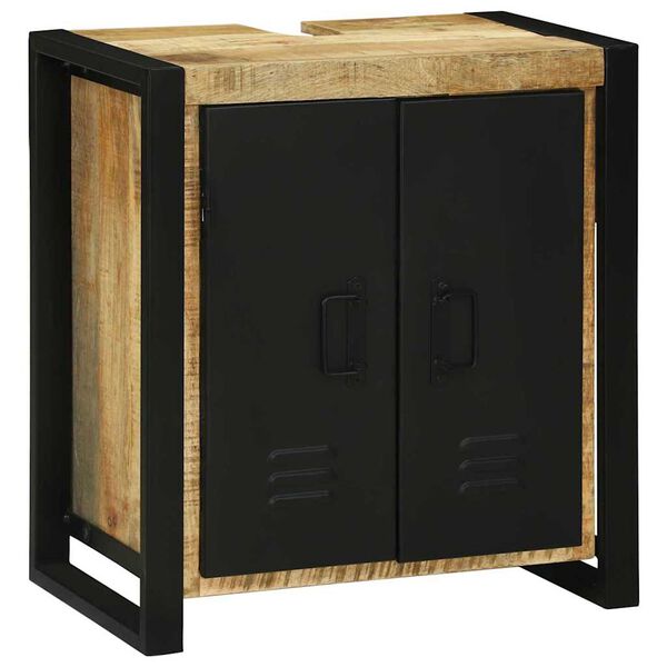 vidaXL Mosogató szekrény tárolóval Barna 55 x 35 x 60 cm Tömör mangófa