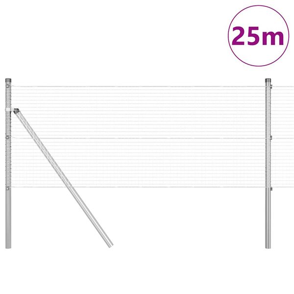 vidaXL Ker&iacute;t&eacute;soszlop Ez&uuml;st 25 x 0,4 m (19 x 19 mm h&aacute;l&oacute;) Ac&eacute;l
